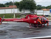 Após acidente de moto, menor é levado de helicóptero para SG