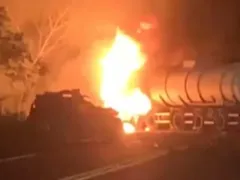 Explosão de caminhão-tanque provoca morte na BR-101