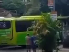 Ônibus fora de controle invade loja em Niterói