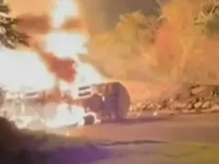 Vídeo: caminhão-tanque tomba e explode na Serra das Araras
