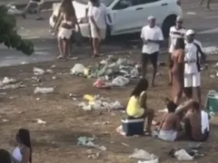 Vídeo: lixo e desordem pós-réveillon na Zona Sudoste do Rio