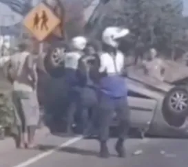 Capotamento na RJ-104 deixa feridos em SG; vídeo