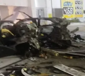 Carro explode em posto de gasolina e deixa feridos no Centro do Rio