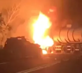 Explosão de caminhão-tanque provoca morte na BR-101