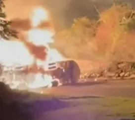 Vídeo: caminhão-tanque tomba e explode na Serra das Araras