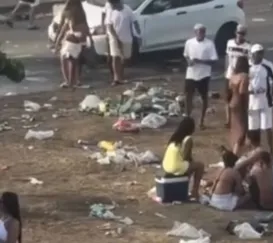 Vídeo: lixo e desordem pós-réveillon na Zona Sudoste do Rio