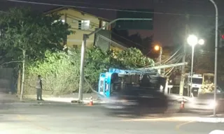Imagem ilustrativa da imagem Caminhão tomba e causa engarrafamento em Niterói; vídeo
