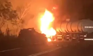 Imagem ilustrativa da imagem Explosão de caminhão-tanque provoca morte na BR-101