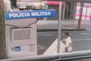 Imagem ilustrativa da imagem Homem furta geladeira em cabine da PM no Rio; vídeo