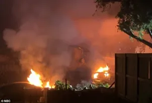 Imagem ilustrativa da imagem Avião cai, atinge residências e provoca incêndio; vídeo