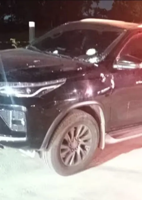 Estado em que ficou o veículo do vereador após os disparos