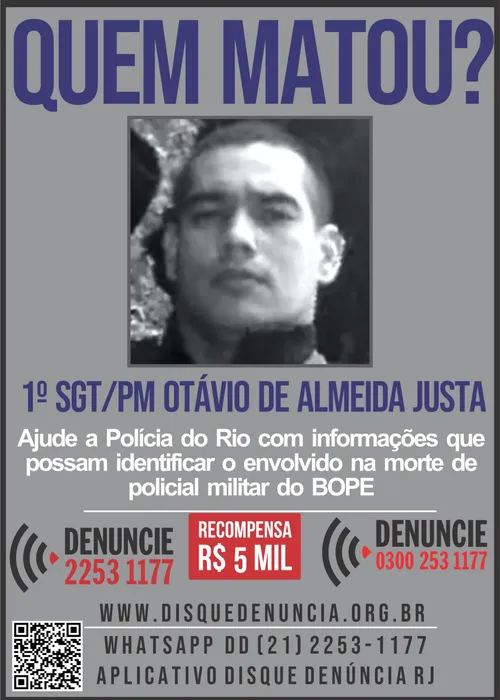 O Disque Denúncia divulgou o cartaz, neste domingo (8),