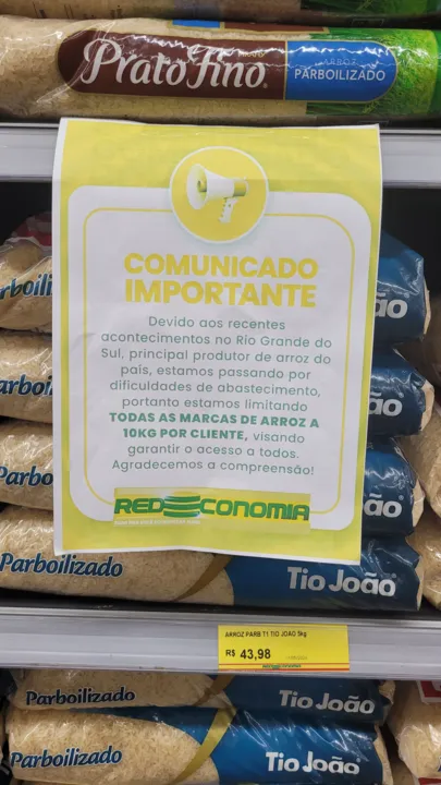 Comunicado esclareceu o motivo da restrição, no mercado Rede Economia, no Fonseca 