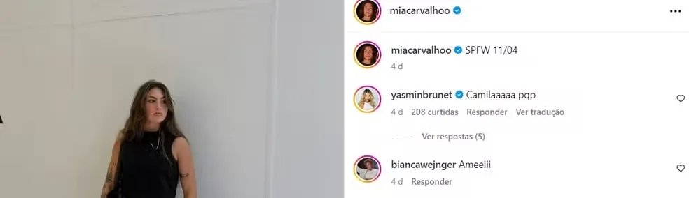 Influenciadoras trocaram elogios nas redes sociais