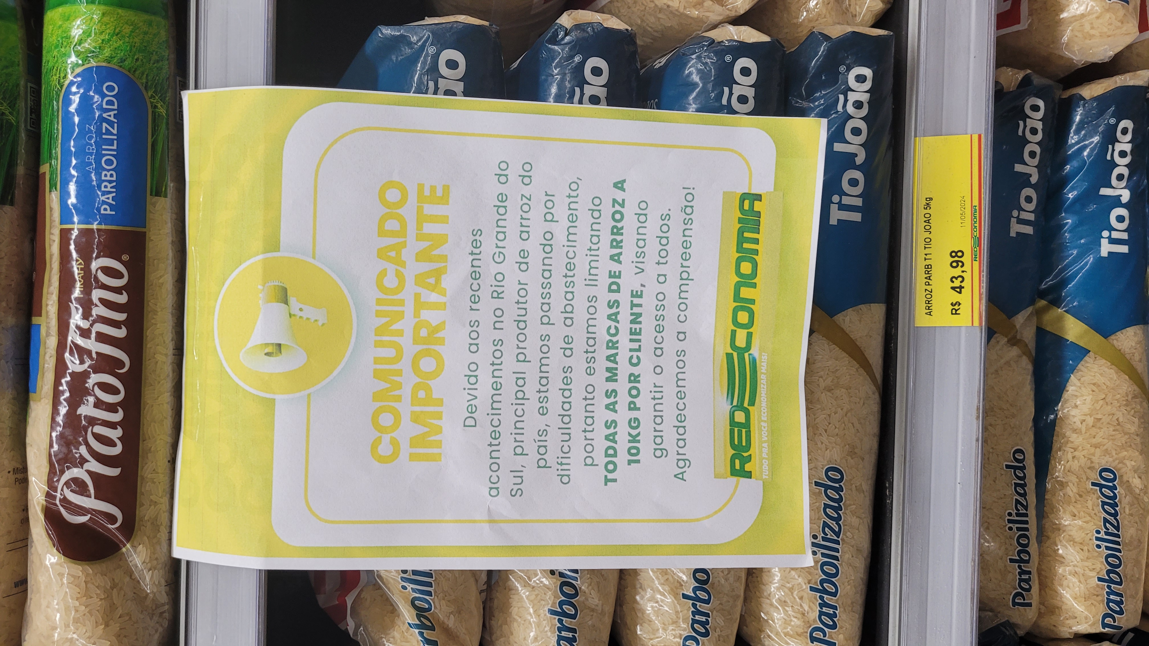 Comunicado esclareceu o motivo da restrição, no mercado Rede Economia, no Fonseca 