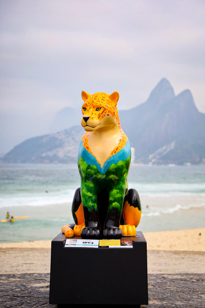 Onças-pintadas 'visitam' calçadão de praia carioca e encantam