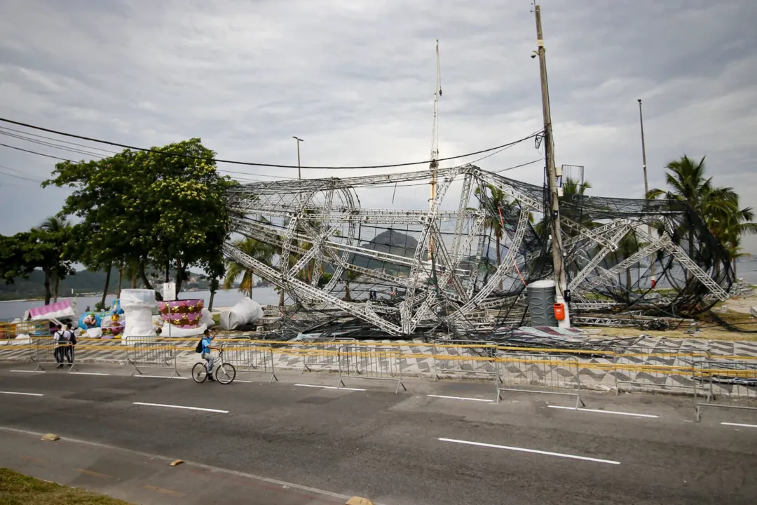 Árvore de Natal que desabou em São Francisco 