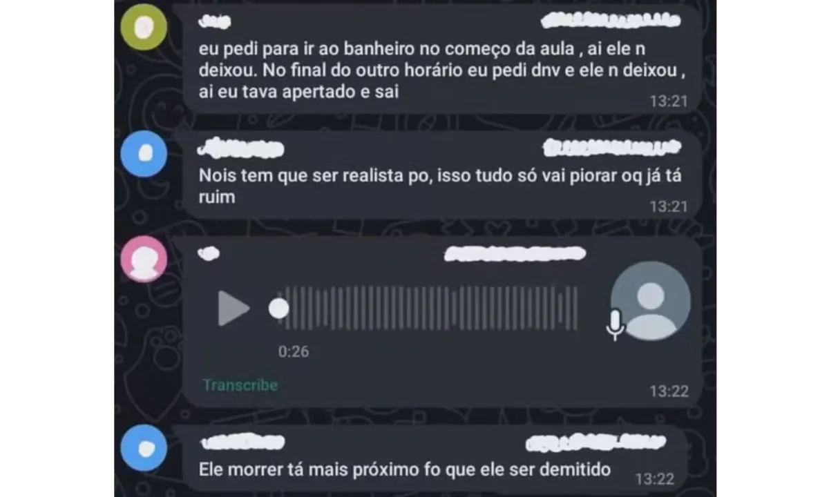 Professor denuncia ameaça de morte feita por alunos