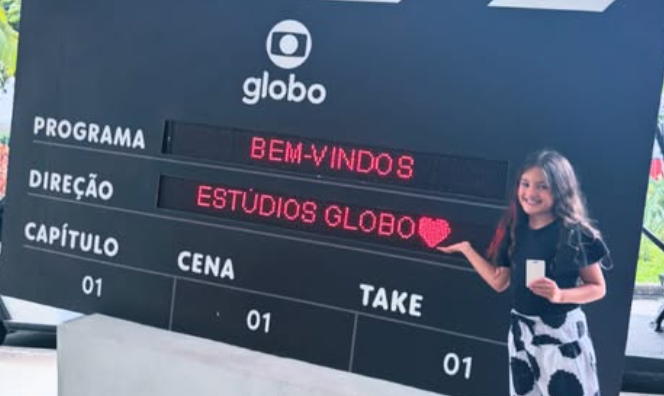Giovanna tem apenas 9 anos e faz sua estreia na TV