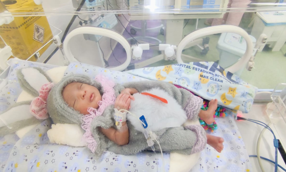 Os bebês foram clicados vestidos de coelho no Heal, em Niterói