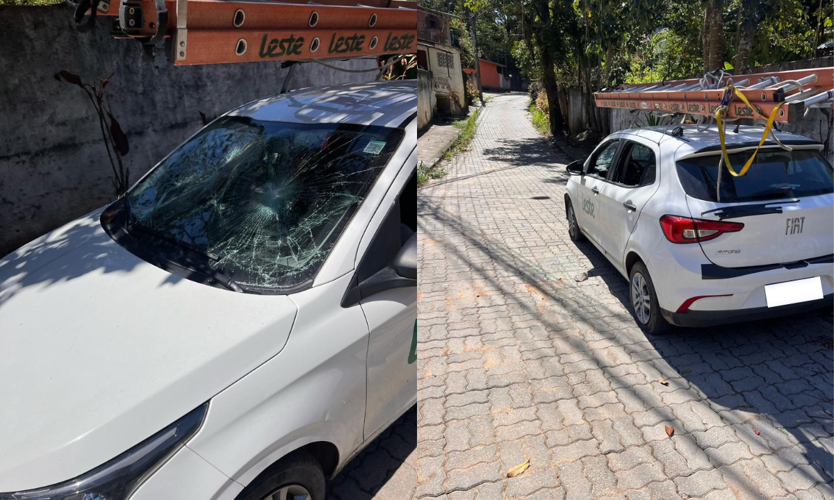 Carro de empresa de internet é atacado em bairro de Niterói