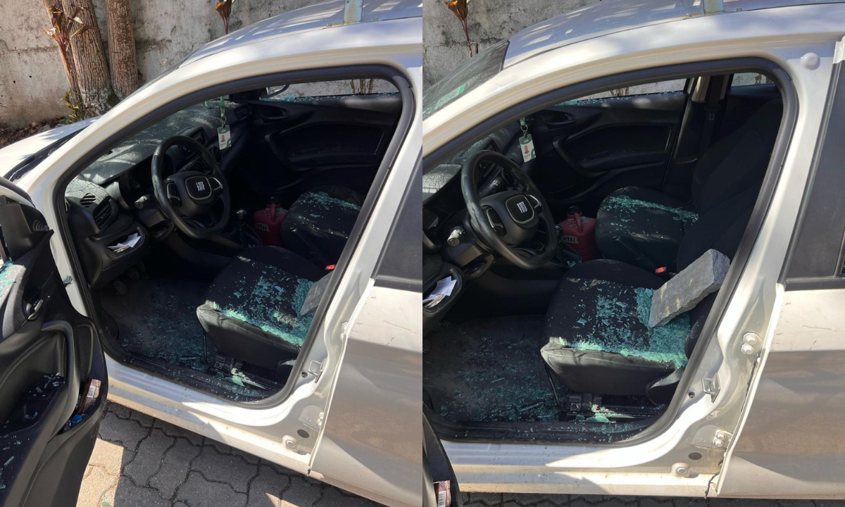 Carro de empresa de internet é atacado em bairro de Niterói