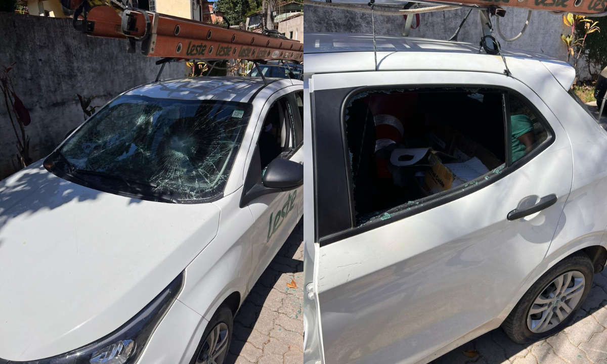 Carro de empresa de internet é atacado em bairro de Niterói