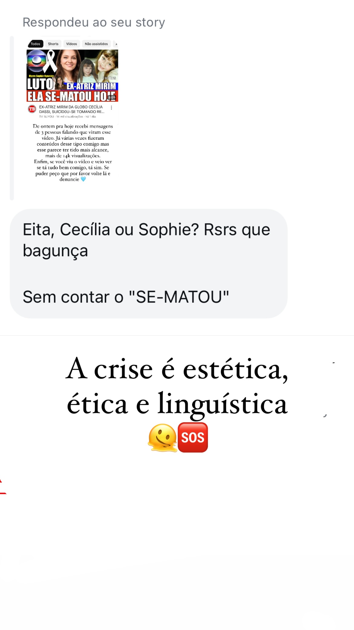 Ex-atriz mirim denuncia fake news sobre sua morte nas redes