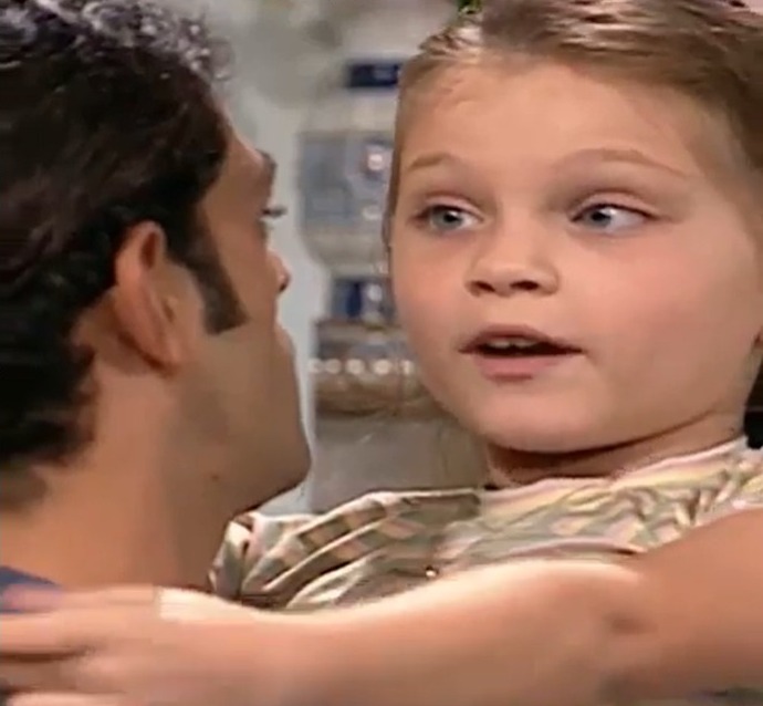 Cecília como Sandrinha em Por Amor, novela exibida na TV Globo em 1997