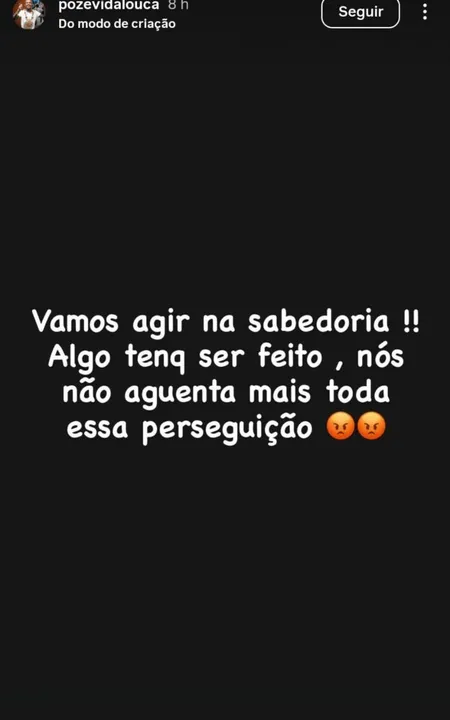 MC Poze desabafou no Instagram