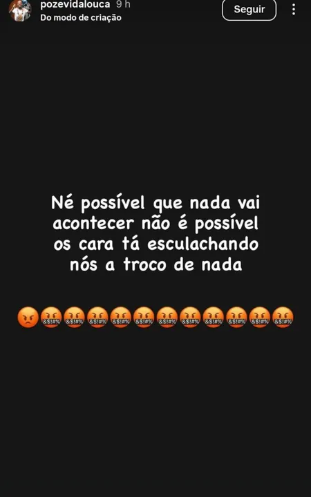 MC Poze desabafou no Instagram