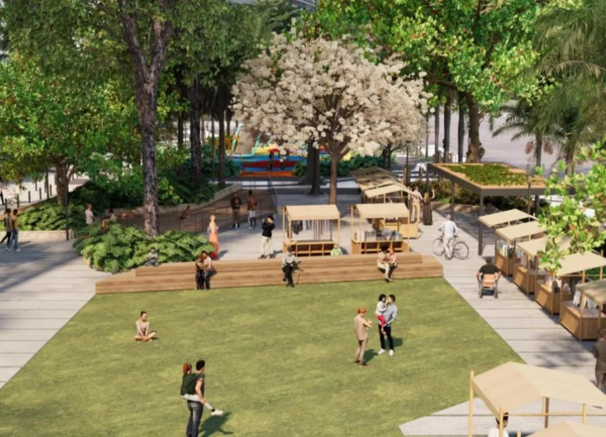 O paisagismo do local será desenvolvido pelo renomado escritório Burle Marx referência em projetos urbanos garantindo a preservação do patrimônio natural e cultural da cidade