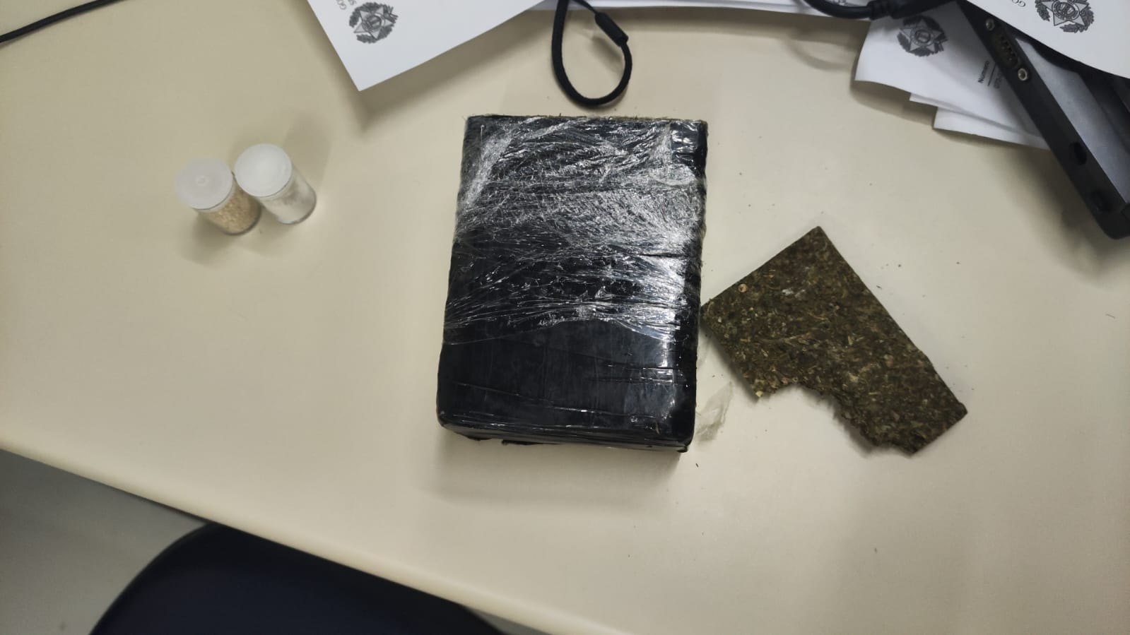 Material apreendido pela polícia