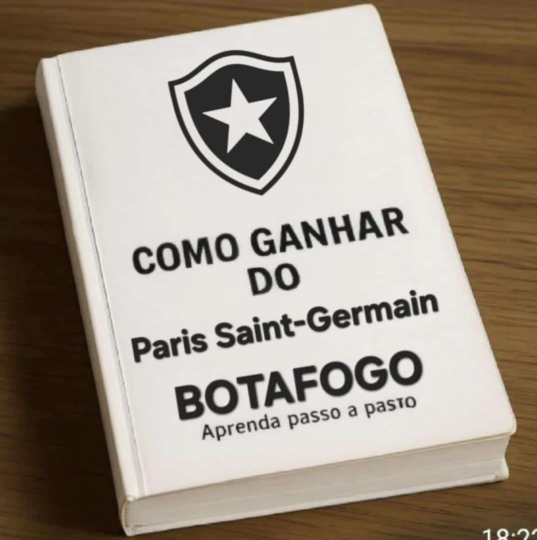 A imagem brinca com a vitória do Botafogo por 1x0 contra o PSG, no meio deste ano
