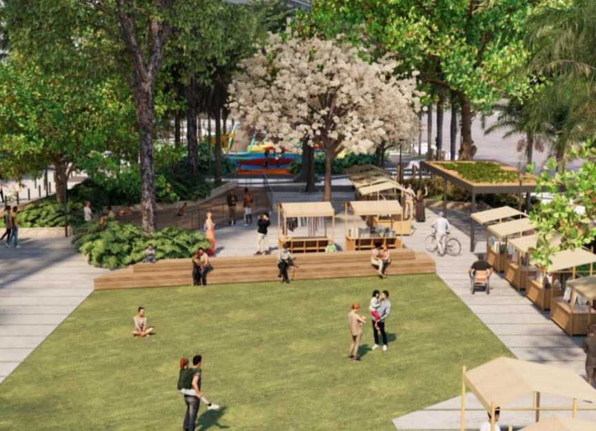 O paisagismo do local será desenvolvido pelo renomado escritório Burle Marx referência em projetos urbanos garantindo a preservação do patrimônio natural e cultural da cidade