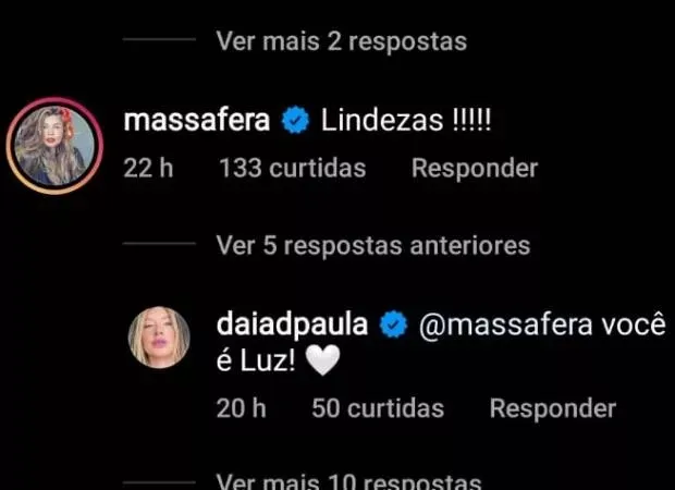 Comentário entre as duas