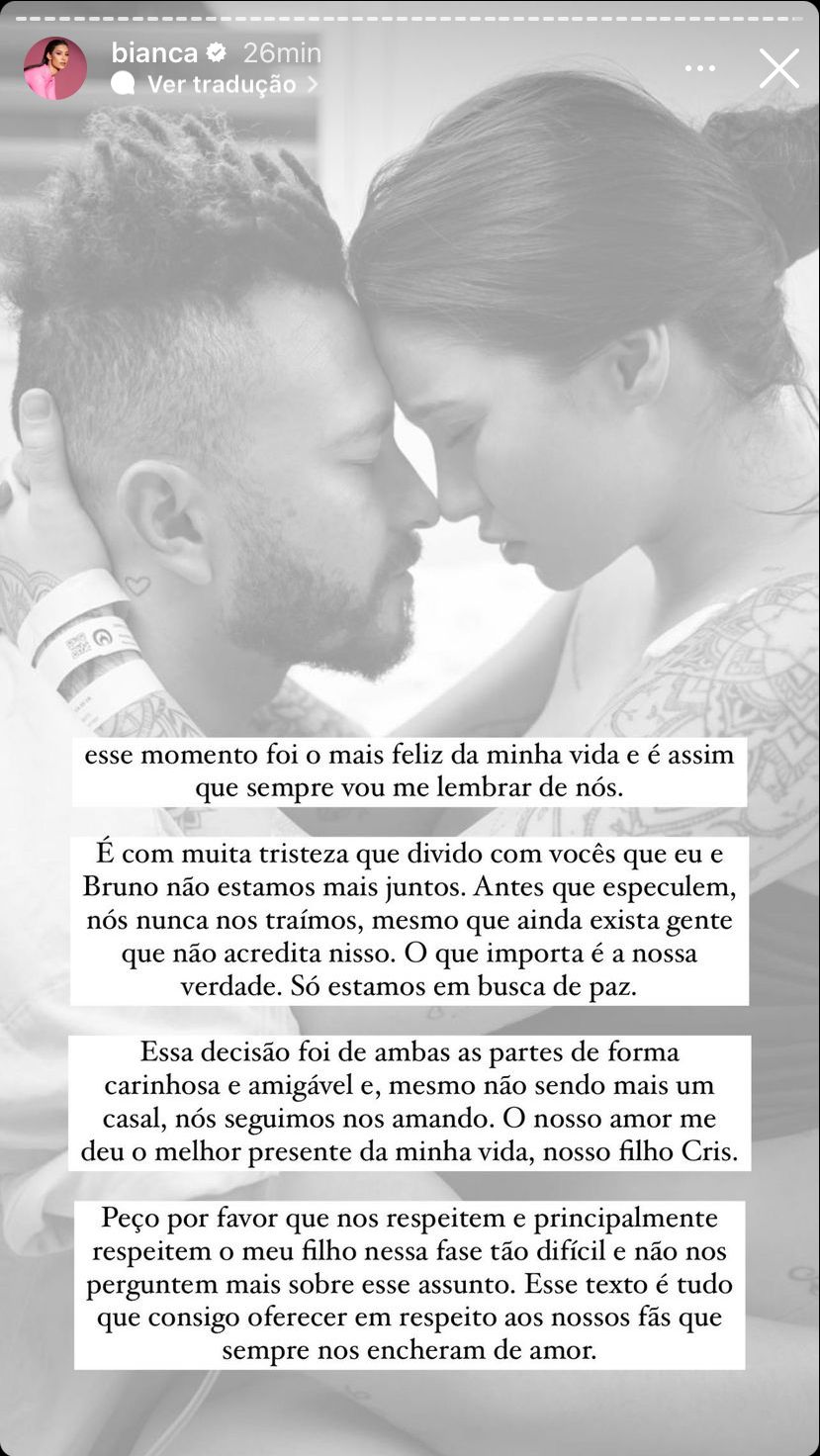 Pronunciamento da influenciadora.