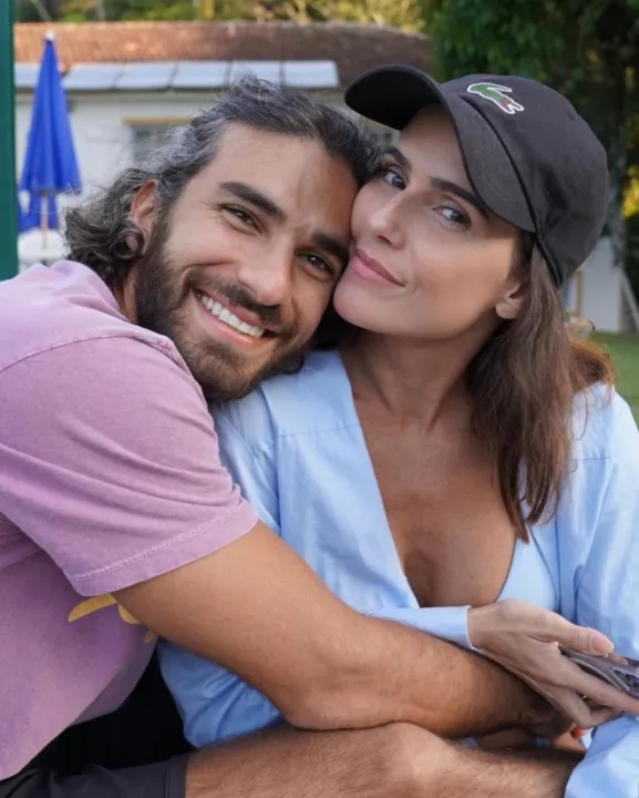 A atriz e seu marido Hugo Moura