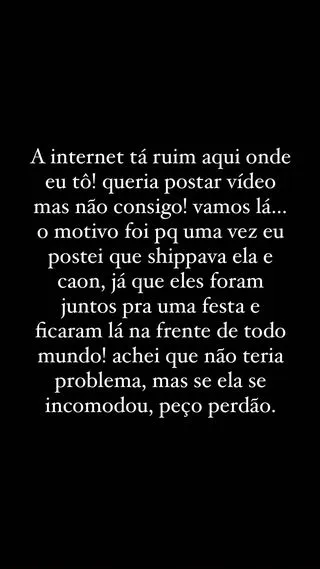 Stories de Gabi Prado explicando a treta