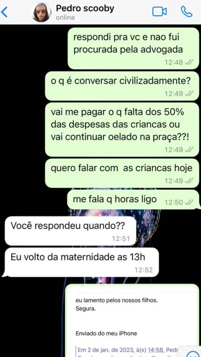 Luana Piovani compartilha conversa com Pedro Scooby