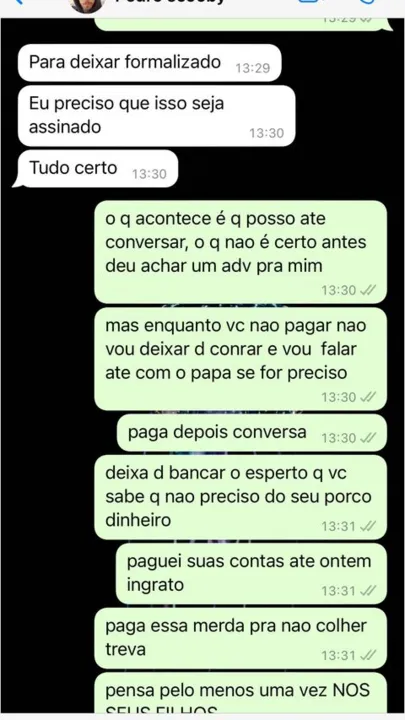 Luana Piovani compartilha conversa com Pedro Scooby