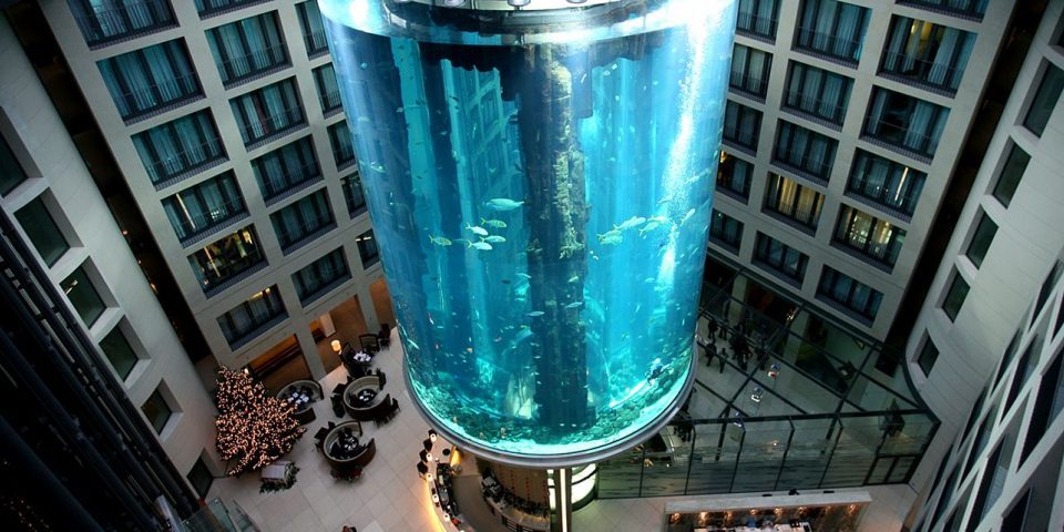 Maior aquário cilíndrico do mundo explode; veja antes e depois