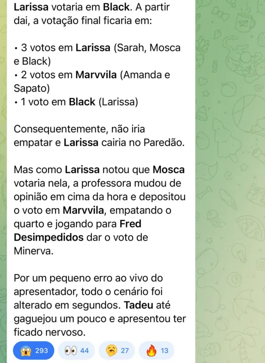 Larissa iria votar em Cezar Black