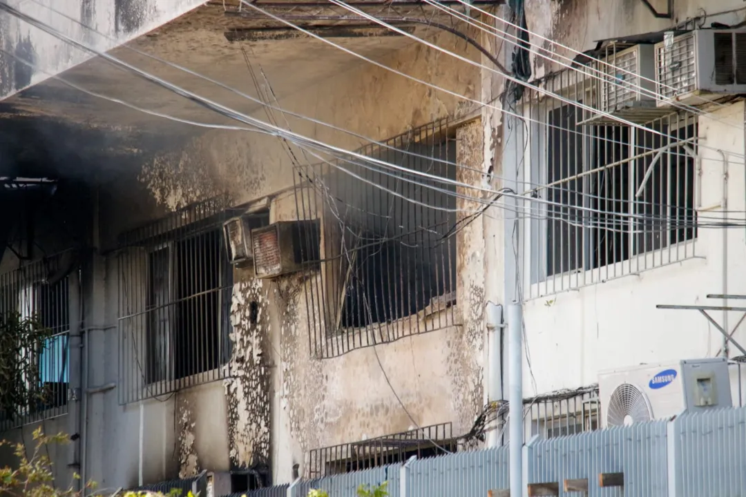 Estragos causados pelo incêndio 