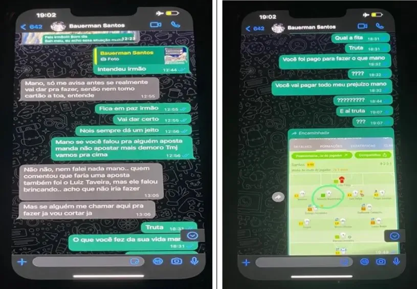 Jogador do Santos recebeu ameaça de apostadores; veja prints