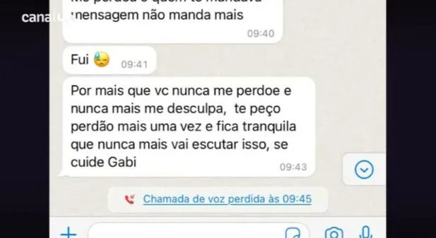 Prints mostram momentos de agressão verbal feita pelo jogador