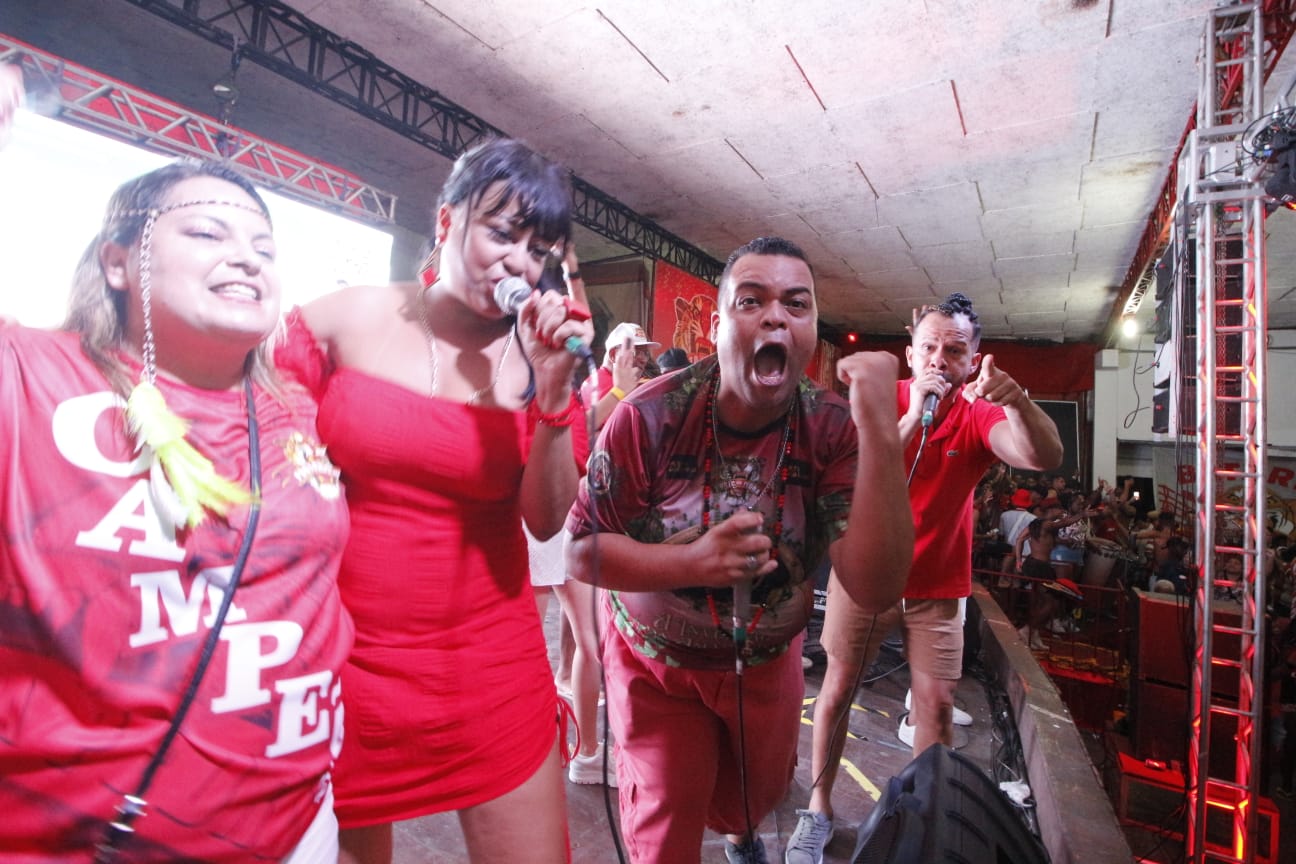 Torcedores e integrantes da escola ficaram eufóricos com o resultado