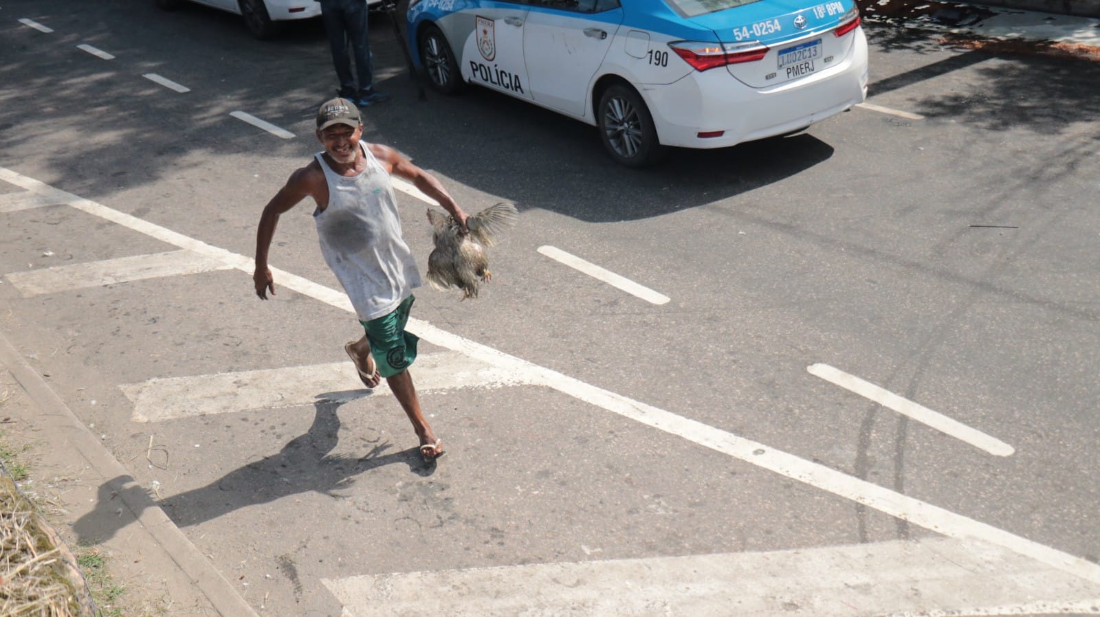 Moradores pegam carga de galinhas de caminhão que tombou na via 
