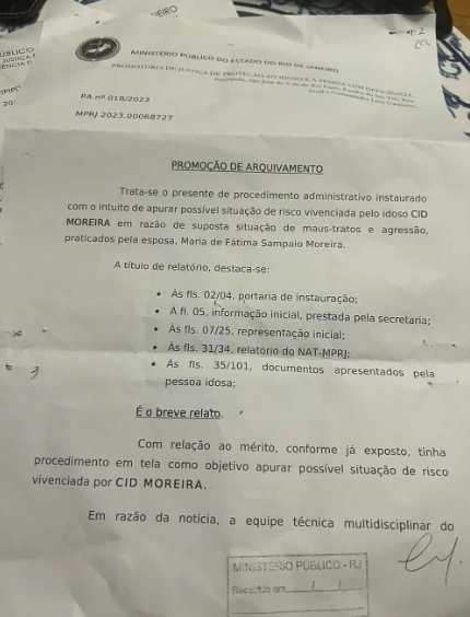 MP do Rio bate martelo sobre maus-tratos contra Cid Moreira