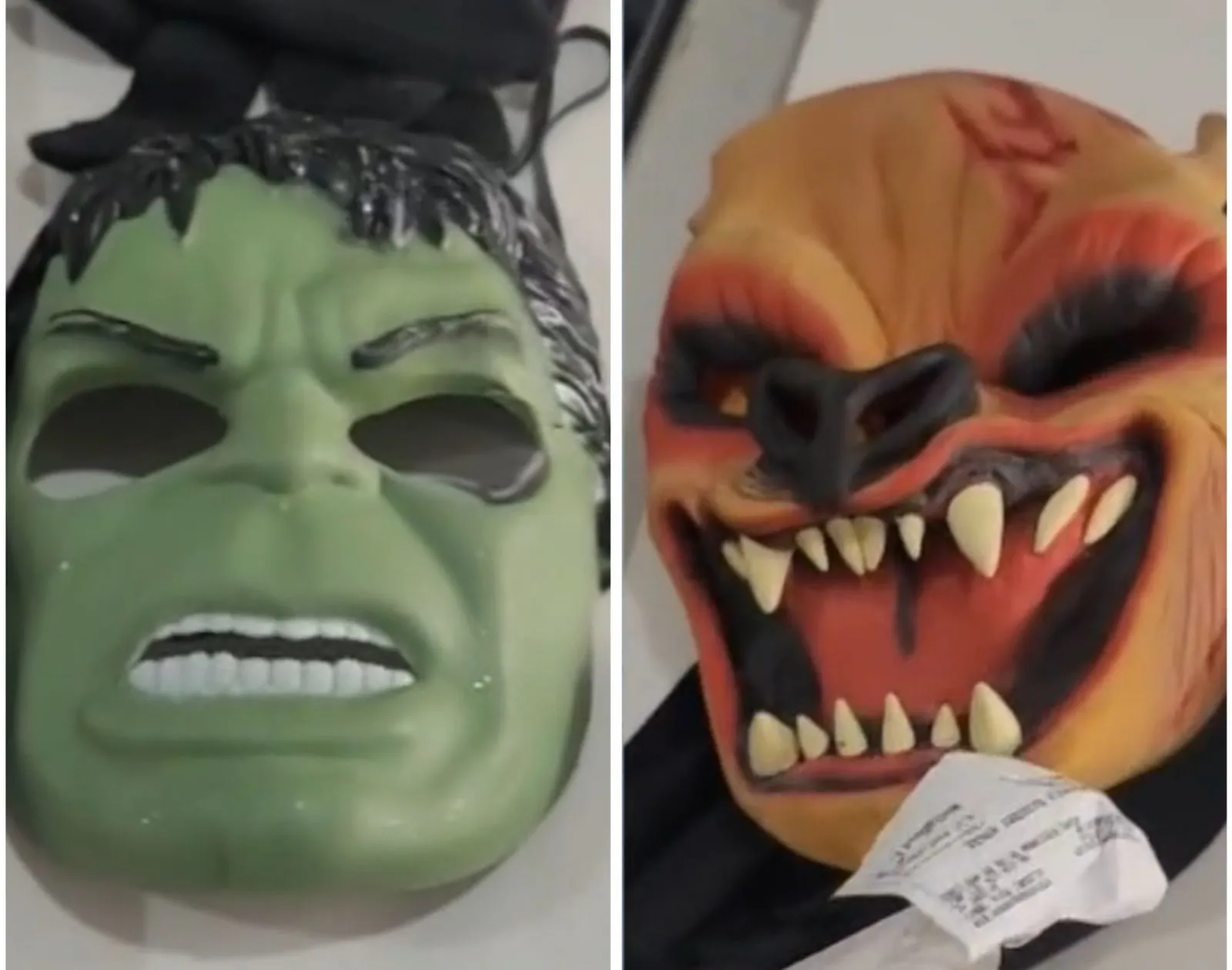 Máscaras usadas pelos criminosos
